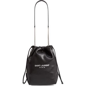 Saint Laurent Teddy Leather Bucket Bag - image 1